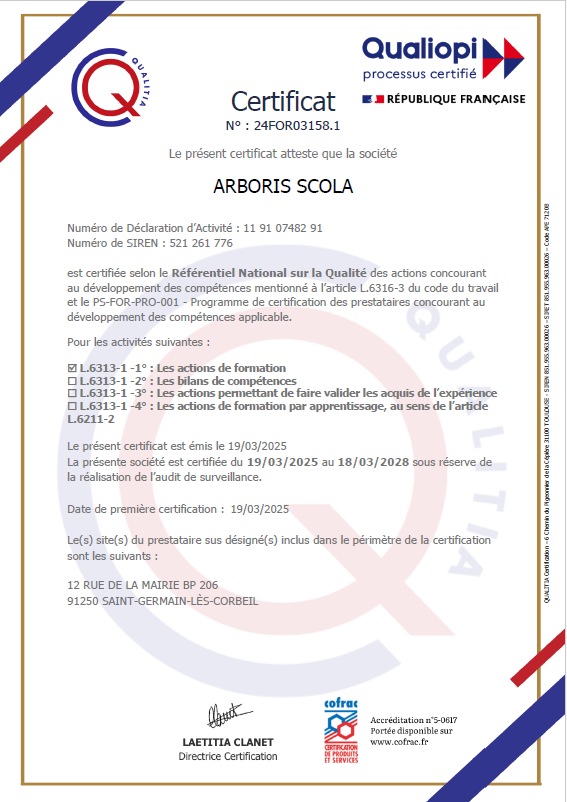 Certificat qualiopi