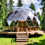 geodesic dome in the wood  1 