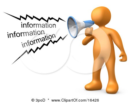 16426 Orange Person Shouting Information Through A Megaphone Clipart Illustration Graphic 1 