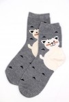 chaussettes chat triangles fond gris