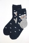 chaussettes chat triangles fond noir