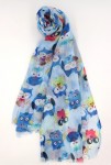 foulard hiboux coloris bleu