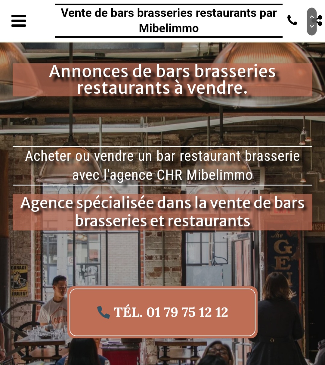 bars brasseries restaurants en vente