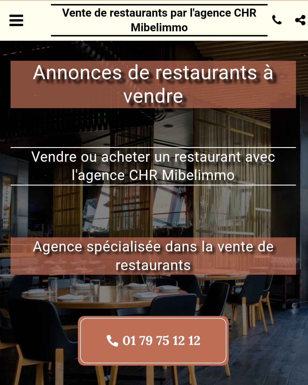 Site d'annonces de restaurants en vente