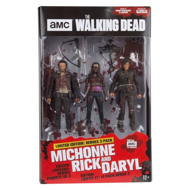 the walking dead tv version pack 3 figurines heroes mcfarlane toys