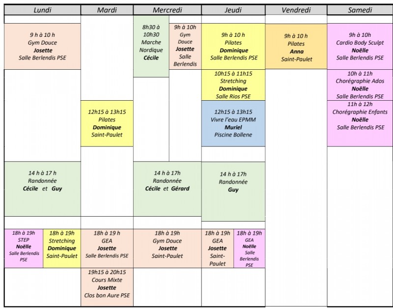 planning les genets