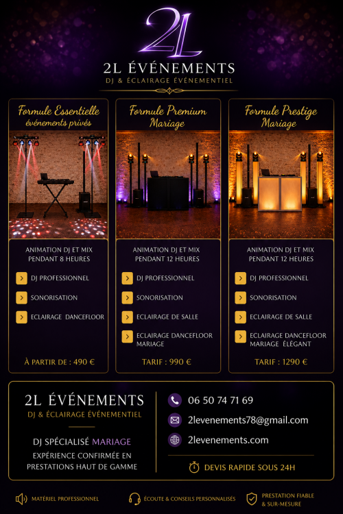 PLAQUETTE TARIF 2L EVENEMENTS