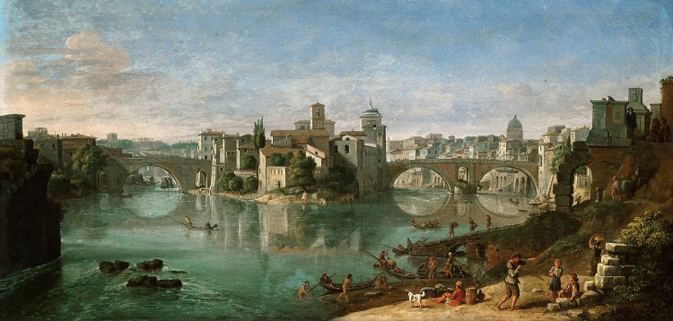 Gar van Wittel   View of the Tiber in Rome   Kunsthistorisches Museum