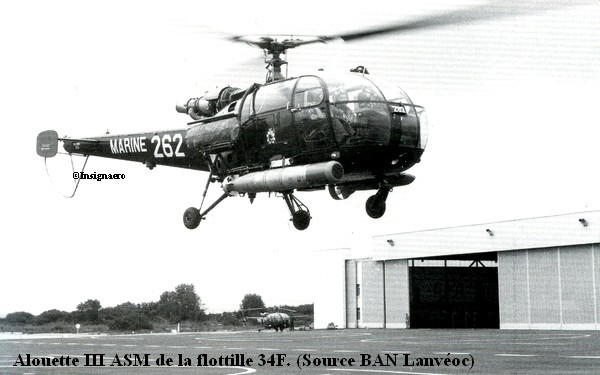 Alouette III ASM de la flottille 34F a Lanveoc