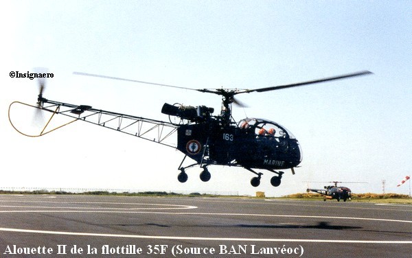 Helicoptere Alouette II de la flottille 35F