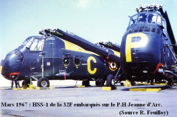 Helicoptere HSS.1 de la 32F sur le P.H Jeanne D arc