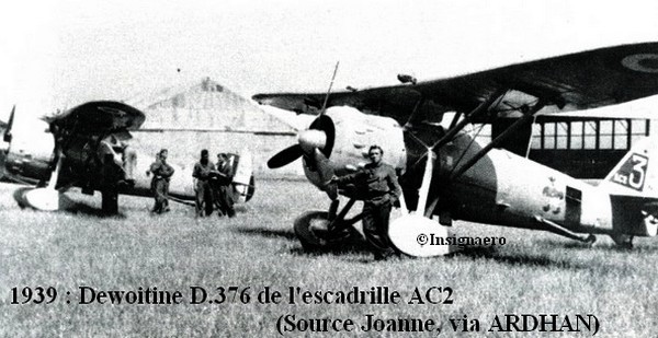 1939   Dewoitine D.376 de l escadrille AC2