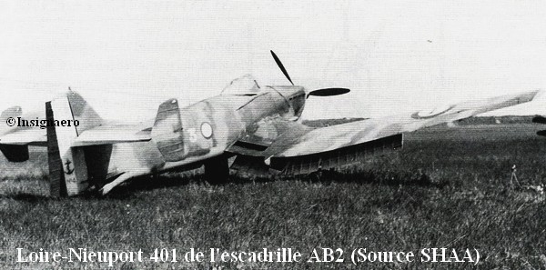 Loire Nieuport 401 de l escadrille AB2 Source SHAA