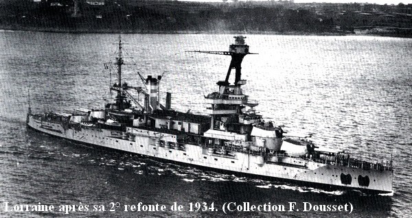 Cuirasse Lorraine apres sa refonte de 1934