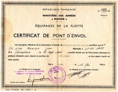 Photo papier certificat de pont d envol