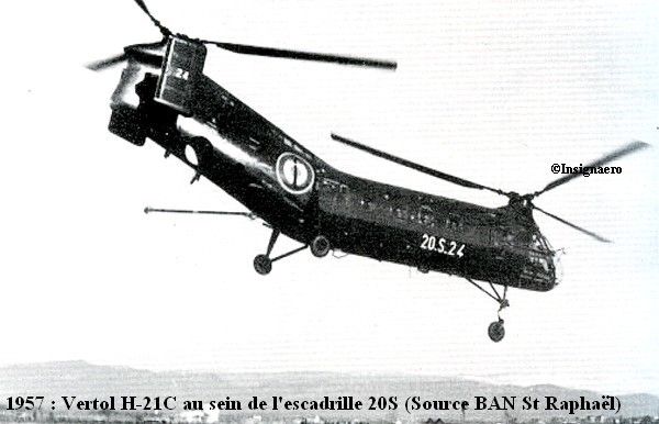 Vertol H.21C a la 20S en 1957