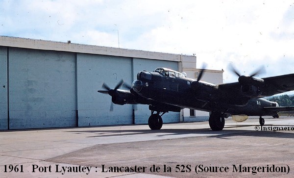 1961 a Port Lyautey Lancaster de la 52S devant le hangar