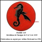 Flottille 11F reedition hippo rond de 1939 AB en argent